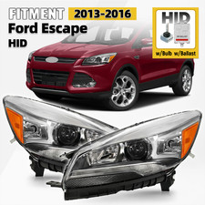 HID/Xenon Headlight For 2013-2016 Ford Escape w/Bulb w/Ballast Left+Right Pair picture