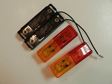 (2) LED Lights 1x4 Surface mount Amber & RED Clearance Marker trailer Optronics  picture