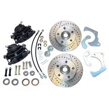 1965-68 Chevrolet Impala Disc Brake Wheel Kit Cross Drilled and Slotted Rotors picture