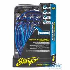 STINGER SI6417 4 CHANNEL 17 FEET 6000 BLUE INTERCONNECT RCA JACK CABLE WIRE AMP picture