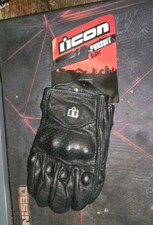Icon Pursuit Motorcycle Gloves Size Large Black Leather picture