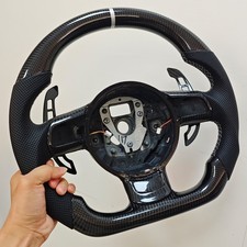 For 08-14 Audi R8 black leather carbon fiber steering wheel W/ shift paddles NEW picture