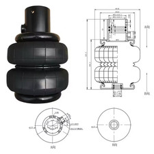 2PCS Rubber Air Spring Shock Absorber Air Ride Springs Suspension for Truck Axle picture