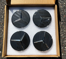 4PCS 75mm Floating Wheel Center Caps for Mercedes BLACK AMG C63 C300 E63 CLA picture