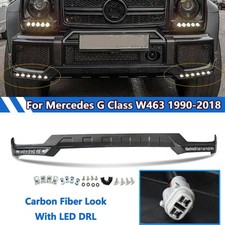 Front Bumper Splitter Lip W/ LED For 1990-18 Benz W463 G550 G55 G63 Carbon Look picture