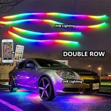 JHB 2x 4FT + 2x 6.5FT DOUBLE ROW CHASING Flowing LED Underglow Strips Lights KIT picture