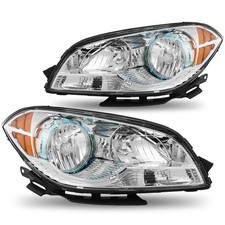 For 2008-2012 Chevy Malibu Chrome Headlights Assembly Headlamps Pair LH+RH picture