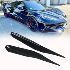 Side Skirts Extensions Body kit Gloss Black Fits For 20-2023 Corvette C8 Painted picture