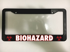 BIOHAZARD Biological Toxic Hazardous Materials Sign Black License Plate Frame picture