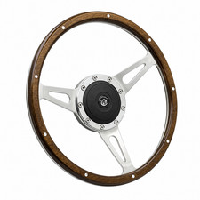 13'' Classic Wood Steering Wheel Restoration Vintage Triumph Spitfire TR3 w/Horn picture