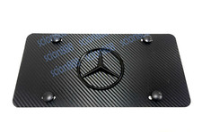 1pc 3D BlackMBZLogo Emblem Carbon Style Aluminum Vanity Front License Plate picture