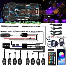 12x RGB LED Pods Rock Light Kit Underbody Glow Neon Lamp Bluetooth Music Control picture