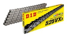 DID PRO-STREET 525 VX3 X-RING MOTORCYCLE CHAIN (RAW) 120 LINKS RIVET Link picture