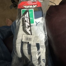 Fly Racing Motorcycle Gloves White Perforated Grip picture
