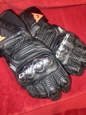 Dainese 3R Design Concept Motorcycle Riding Gloves Black Leather Carbon Knuckle picture