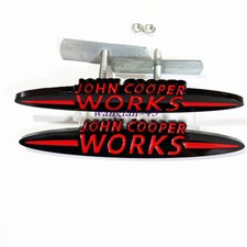 2X Metal John Works Front Grille Badge JCW Rear Emblem 135MM For Mini R52 F56 picture
