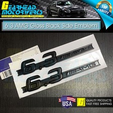 6.3 AMG Side Emblem Gloss Black Fender Badge For Mercedes W204 C63 W212 E63 S63 picture