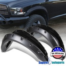 Fits 2010-2017 Ram 2500 3500 4PC Paintable Pocket Rivet Style Fender Flares picture