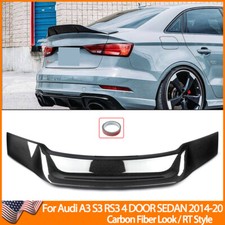 For 2014-20 Audi A3 S3 RS3 8V Sedan Duckbill Trunk Spoiler RT Style Carbon Look picture