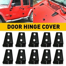 10PCS Door Hinge Covers Trim Protector for 2007-2018 Jeep Wrangler JK JKU Black picture