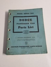 VTG 1948 Revised Dodge Mopar Model Series D24 Passenger Car Parts List Chrysler picture