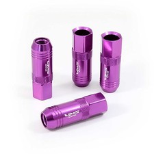 VMS 16 PURPLE 60MM ALUMINUM EXTENDED TUNER LUG NUTS LUGS FOR WHEELS RIMS 12X1.5 picture
