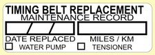 Qty 2 Timing Belt Water Pump Replacement Service Polyester Sticker Label 3