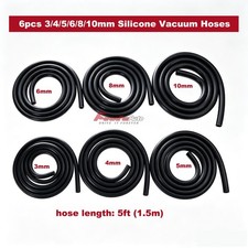 5FT 6PCS 3/4/5/6/8/10mm Car Automotive Silicone Vacuum Hose line Tubing Kit picture