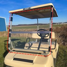 For Club Car DS 1982-2000.5 Clear Fold Golf Cart Folding Windshield Windscreen picture