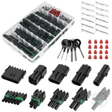 376Pcs 25 Kits Waterproof Automotive Electrical Connectors 1/2/3/4/6 Male&Female picture