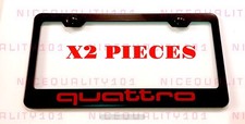 2X Quattro Stainless Steel Black Finished License Plate Frame Holder picture