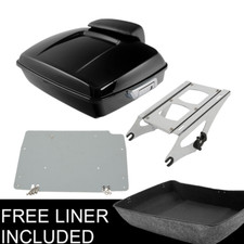 Chopped Trunk Backrest Pad 2 Up Mount Rack Plate Fit For Harley Touring 14-Up US picture