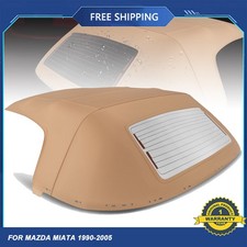 New Tan Convertible Soft Top for Mazda Miata 1990-1997 1999-2005 w/ Glass Window picture