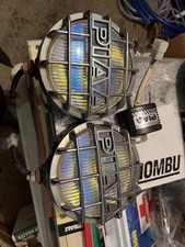 Vintage PIAA 520 Chrome Ion Crystal 6¼” Driving/Fog Lights Pair w/ Guards ,Relay picture