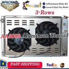 CC716 3 Row Radiator Shroud Fan fit 1973-91 Chevy C/K 10 20 30 GMC Jimmy 5.7L AT picture