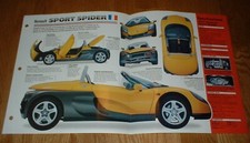 1997 RENAULT SPORT SPIDER SPEC SHEET BROCHURE PHOTO INFO PAMPHLET 95 picture