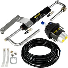 Hydraulic Outboard Steering System Kit 90HP Marine Cylinder Helm Tubing Boat picture
