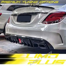 Carbon Style For Mercedes W205 Sedan C43 C300 C450 Bumper Diffuser Exhaust Tips picture