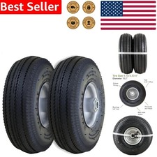 Pneumatic Hand Truck Tire Assembly 4.10/3.50-4 2.25 Offset Hub 5/8 Bearing picture