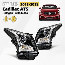 For 2013-2018 Cadillac ATS Halogen Headlights with Bulbs Pair Left +Right Side picture