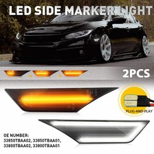 Sequential LED Side Marker Lights Turn Signal DRL Lamp For 2016-2021 Honda Civic picture