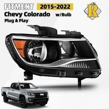 For 2015-2022 Chevy Colorado BASE/LT/WT Halogen Reflector Headlight W/Bulb Right picture