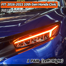 LED Headlights for 2016-2021 10th Gen Honda Civic Sedan,Coupe,Hatchback,Type R picture