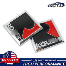 2Pcs Roush R Metal Fender Emblem Badge Car Body Stickers For Mustang Black Red picture