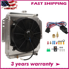 2 Row Aluminum Radiator & Shroud Fan Kit For 1981-98 Suzuki Samurai SJ413 1.3L picture