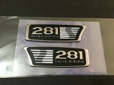 S281 OF SALEEN 281 PARTS EMBLEM NEW NEVER INSTALLED CHROME BLACK /White -1PAIR picture