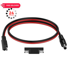 iGreely SAE Plug to DC 5.5mm x 2.1mm Male 14AWG 2ft/60cm Adapters Black  picture