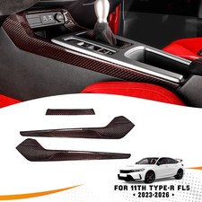 3pcs Dry Carbon Fiber Gear shift Side Panel Cover Trim For Civic Type R FL5 2023 picture
