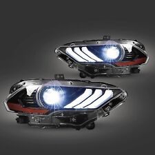 For 2018-2023 Ford Mustang Dual Beam Headlights LED DRL Projector Pairs W/Bulbs picture