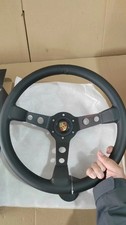 Genuine MOMO Porsche 350mm Black Leather 3-Spoke Steering Wheel PCG34708410 picture